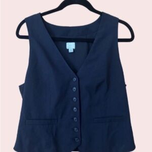 Black Button-Front Vest
